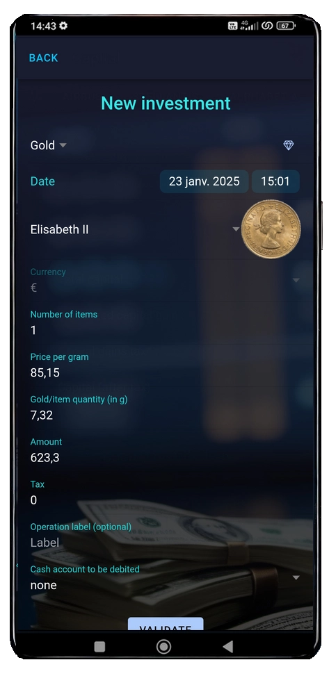new gold investment screen