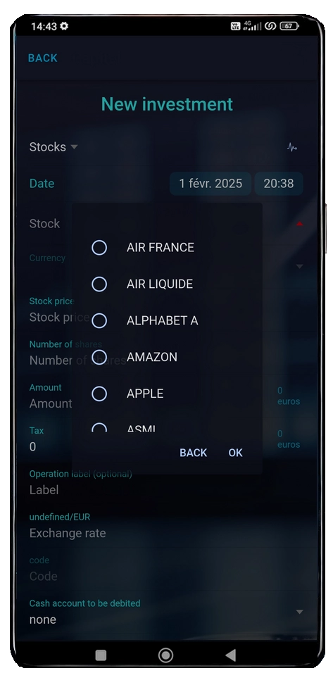 new stocks investment screen