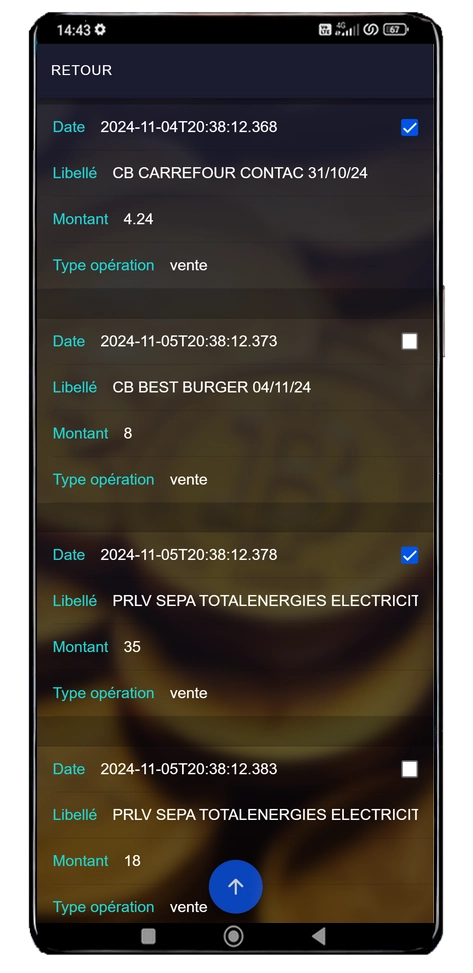 ecran import operations especes