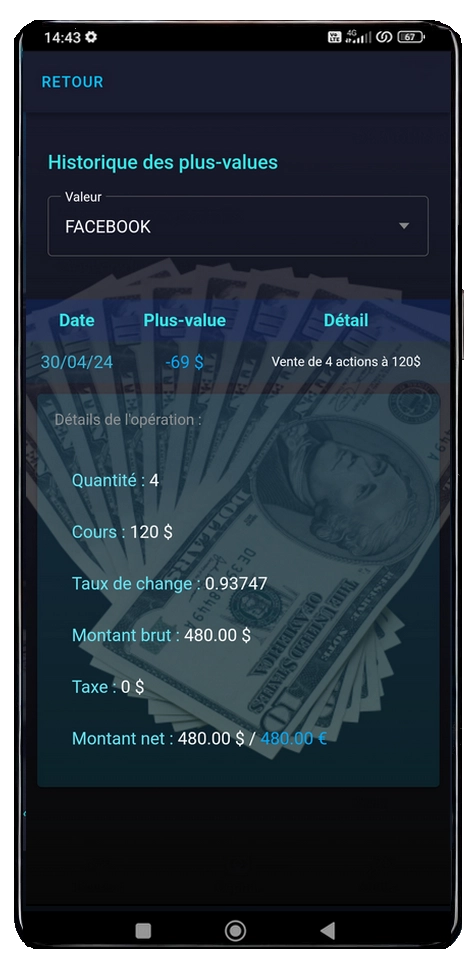 ecran plusValues
